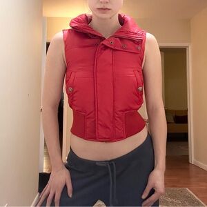 y2k Women's Red Puffer Vest